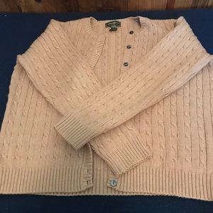 EDDIE BAUER Tan Textured Sweater w/ buttons